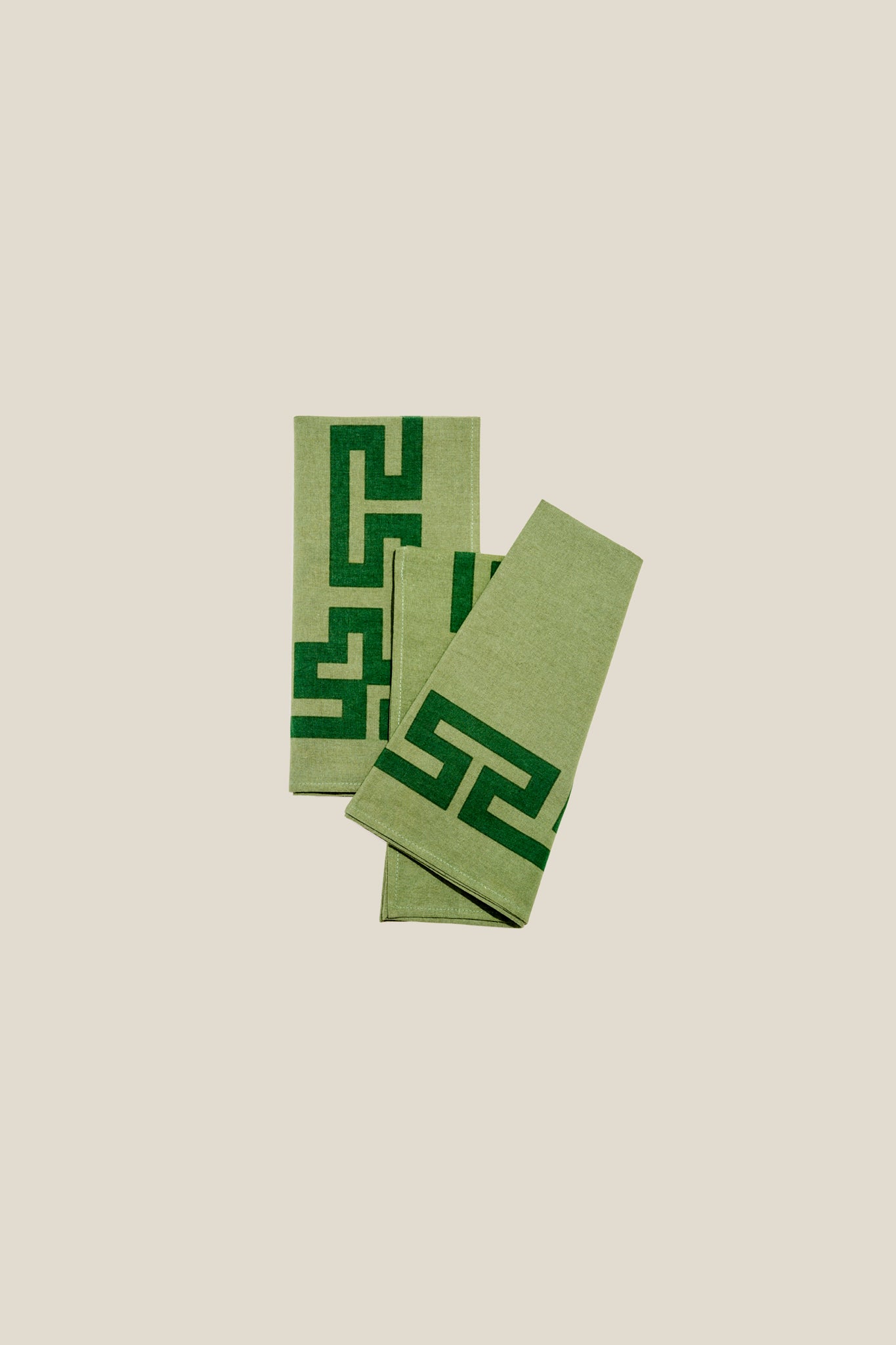 TOVAGLIOLI "LABIRINTO" - VERDE - SET DA DUE