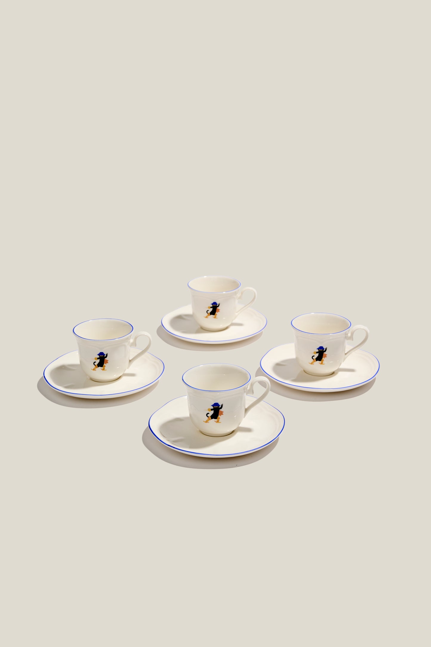 SET 4 TAZZINE CON PIATTINO