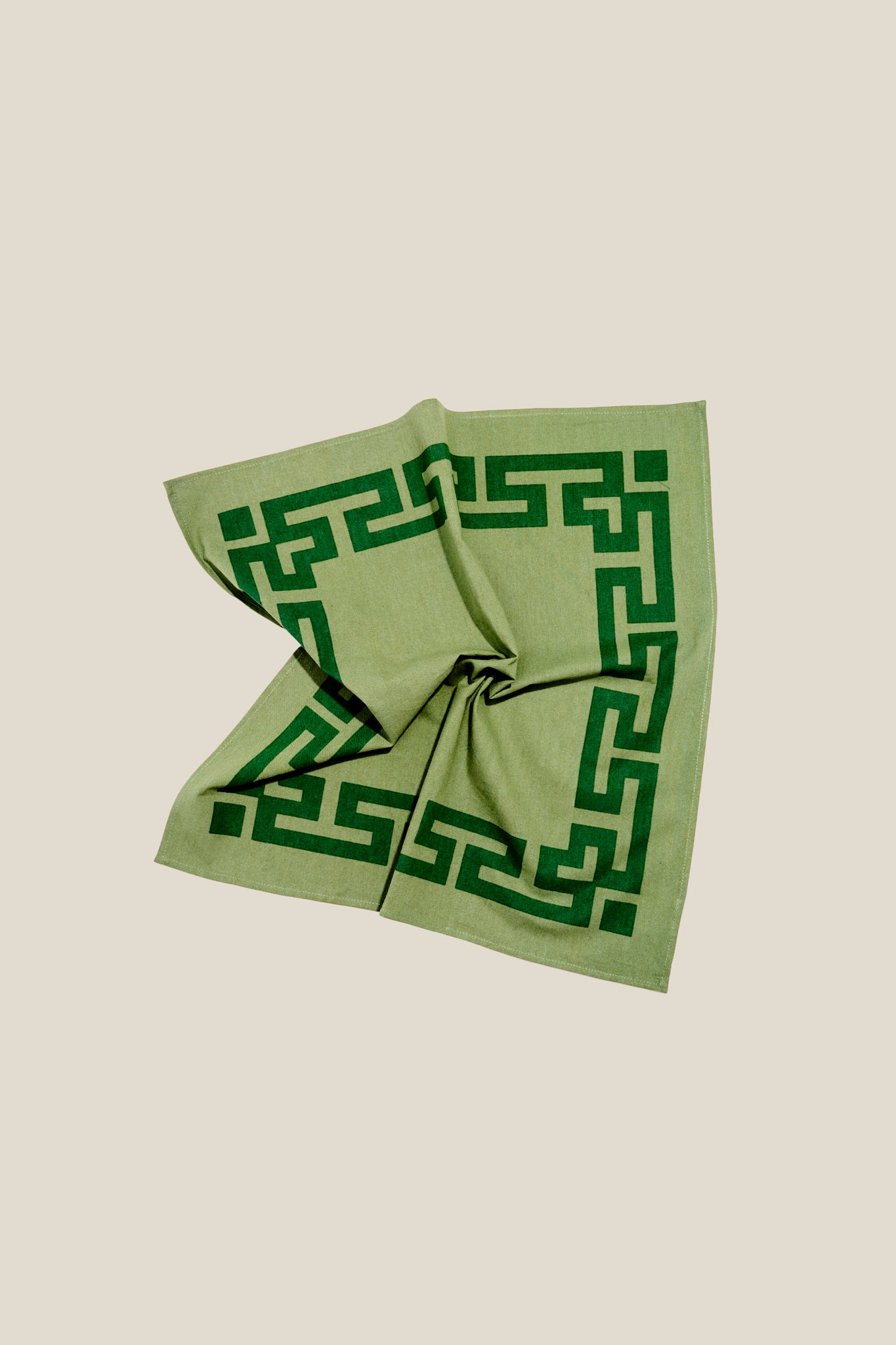 TOVAGLIOLI "LABIRINTO" - VERDE - SET DA DUE